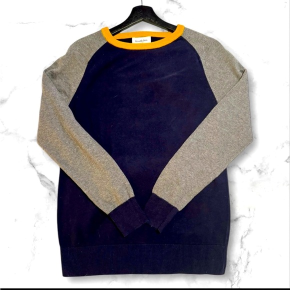 Goodfellow & Co Men's Navy Blue Gray Raglan Sleeve Sweater - Picture 1 of 1